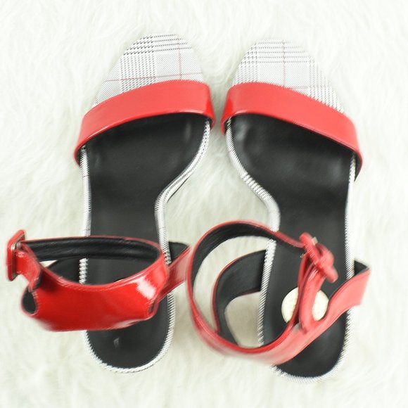 exe Ankle Strap High Heels Red, Black & White Open Toe Size 40 - Picture 6 of 11